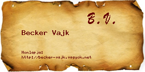 Becker Vajk névjegykártya
